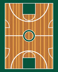 Sport Court Wood Grain Circles Rug