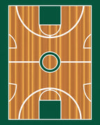 Sport Court Wood Grain Circles Rug