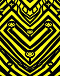 Bold Yellow Black Tribal Emblem Rug