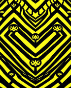 Bold Yellow Black Tribal Emblem Rug