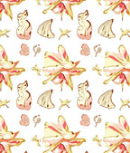 Blush Pink Yellow Floral Whimsical Art Rug