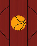 Classic Orange Basketball Court Texture Rug
