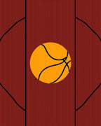 Classic Orange Basketball Court Texture Rug