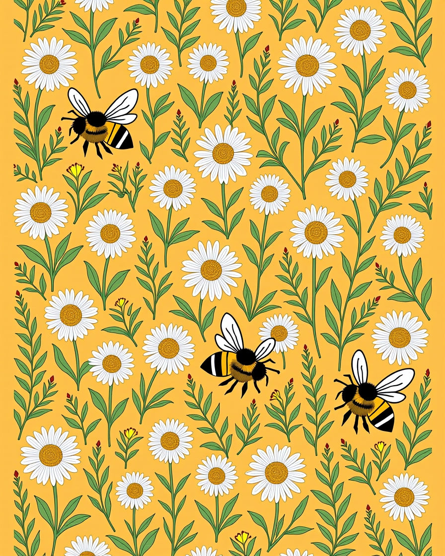 Golden Daisy Bee Garden Rug