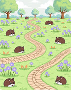 Whimsical Hamster Meadow Path Rug
