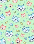 Cute Cat and Fish Friends Rug
