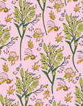 Soft Pink Botanical Garden Medallion Rug