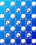 Blue Helmets and Bubbles Grid Rug