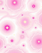 Radiant Pink Starburst Agate Abstraction Rug