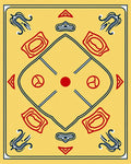 Yellow Red Blue Abstract Diamond Layout Rug