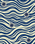 Azure Snowflake Wave Rug