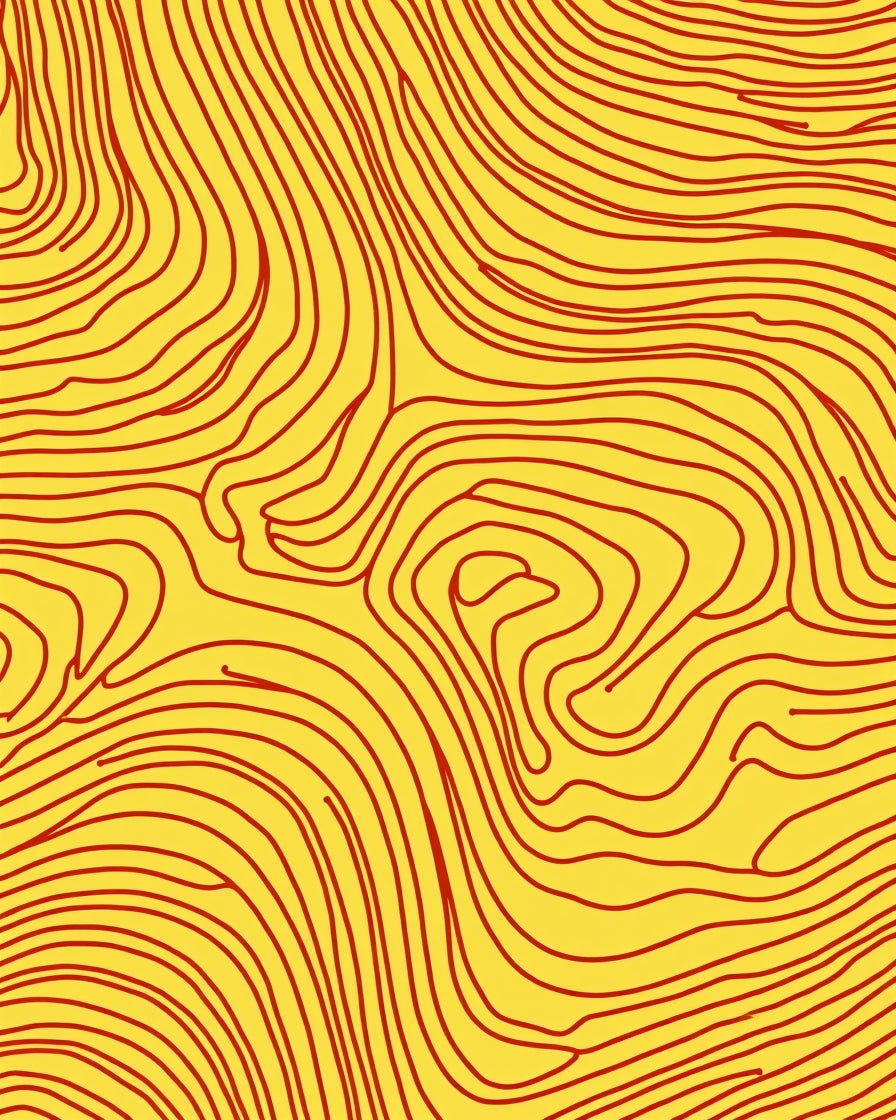 Crimson Wave Contour Yellow Rug