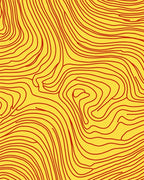 Crimson Wave Contour Yellow Rug