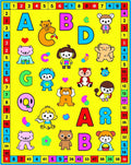 Yellow Alphabet Critters Children's Rug