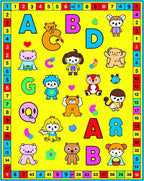 Yellow Alphabet Critters Children's Rug