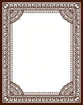 Brown Geometric Filigree Border Rug