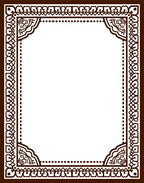 Brown Geometric Filigree Border Rug