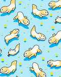 Cute Yellow Seal Pups Scattered Blue Rug