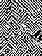 Black White Linear Maze Rug