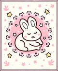 Sweet Dreams Pink Bunny Stars Rug