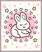 Sweet Dreams Pink Bunny Stars Rug
