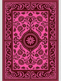 Vibrant Fuchsia Floral Medallion Border Rug