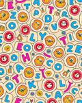 Whimsical Alphabet Faces Cream Rug