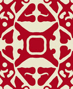Crimson Ivory Geometric medallion Rug