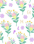 Pastel Floral Alphabet Garden Rug