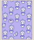 Whimsical Purple Kitty Crown Medley Rug