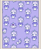 Whimsical Purple Kitty Crown Medley Rug