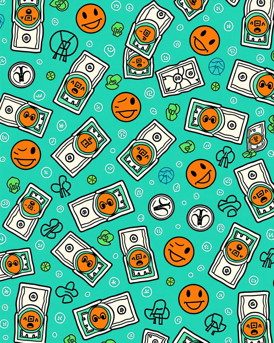 Happy Money Orange Smiley Face Rug