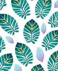 Emerald Teal Leafy Orchid Petal Rug