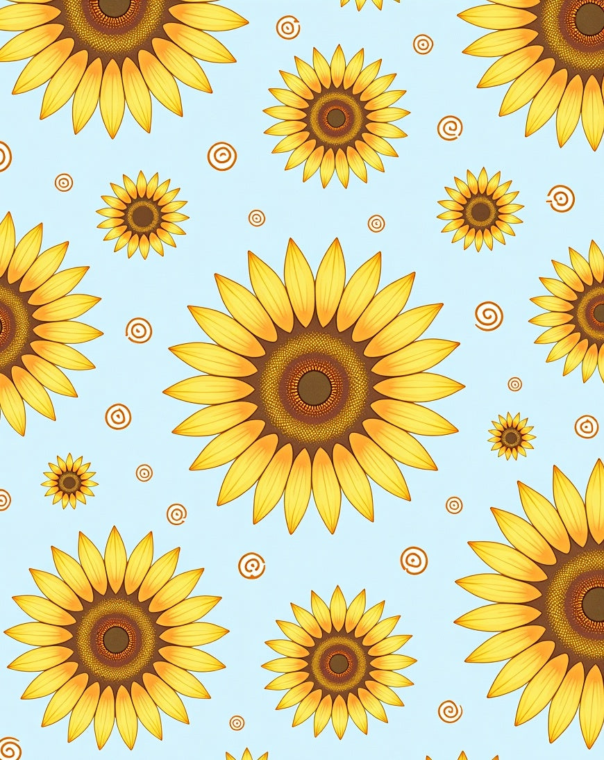Sunny Yellow Sunflower Mandala Garden Rug