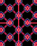 Red Blue Black Geometric Lattice Rug
