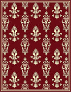 Crimson Ivory Baroque Crest Rug