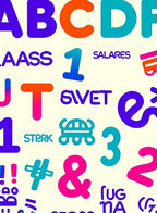 Alphabetical Numeric Collage Rug