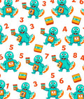 Teal Creature Numbers Repeat Rug