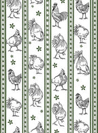 Farmhouse Black White Rooster Floral Stripes Rug