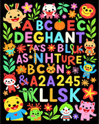 Playful Alphabet Characters Floral Collection Rug