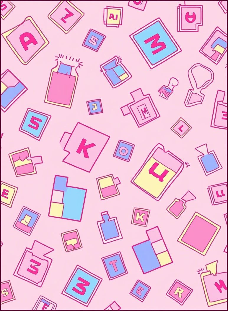 Playful Pink Alphabet Scatter Rug