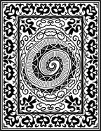 Black White Floral Swirl Mandala Rug