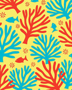 Coral Reef Fish Abstract Art Rug