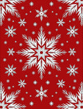 Crimson Red White Snowflakes Rug