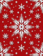 Crimson Red White Snowflakes Rug