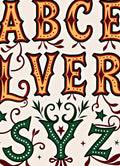 Vintage Western Alphabet Letters Relief Rug