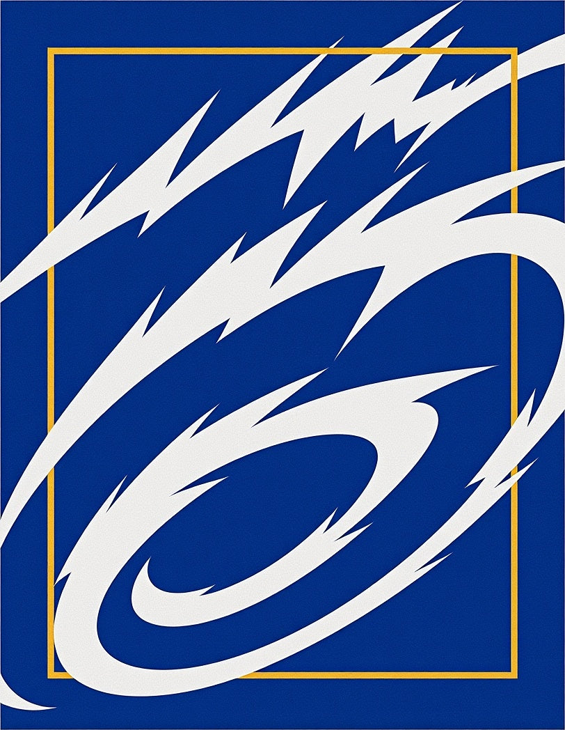 Bold Blue White Streaks Frame Rug