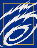 Bold Blue White Streaks Frame Rug