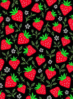 Vibrant Red Strawberry Garden Bloom Rug
