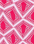 Vibrant Pink and White Diamond Medallion Rug